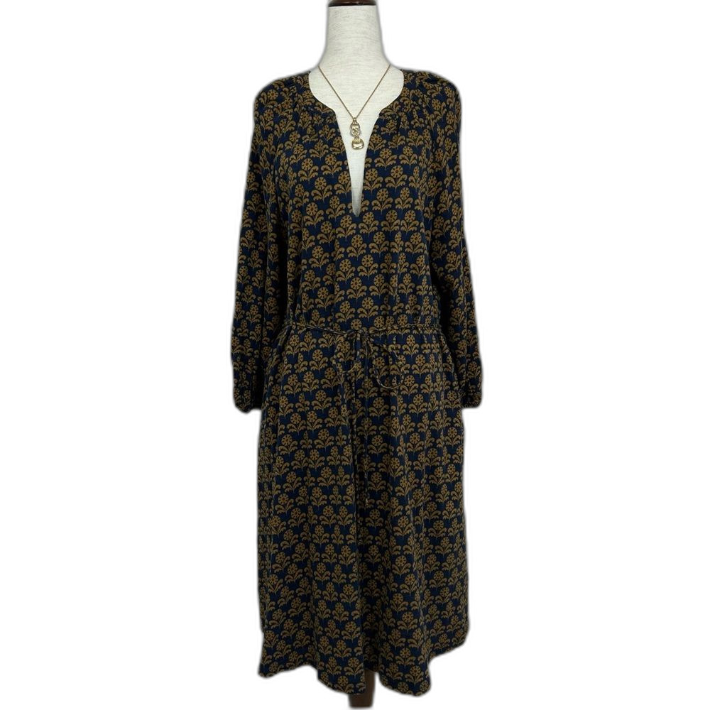 Boden Black and Gold Long Sleeve Dress Size 14 L